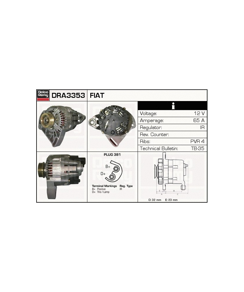 ALTERNATORE PUNTO 55 60 75  Y 1.2