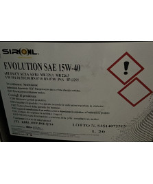 OLIO EVOLUTION LT20 15W40 PER MEZZI     ACE A3/B4 API SN/CF