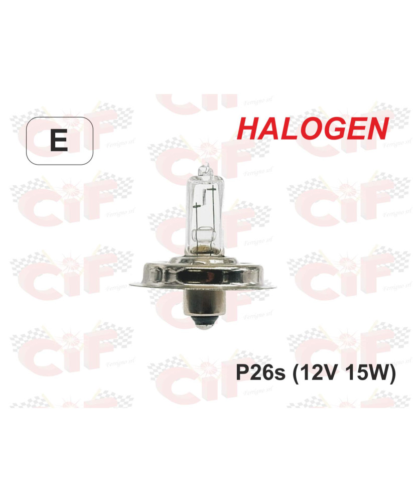 LAMPADINA HALOGEN (12V-15W) P26s LUCE AN ABBAGLIANTE
