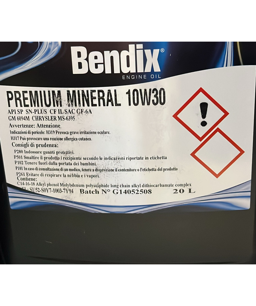 OLIO MOTORE 10W30 PREMIUM MINERAL 20LT