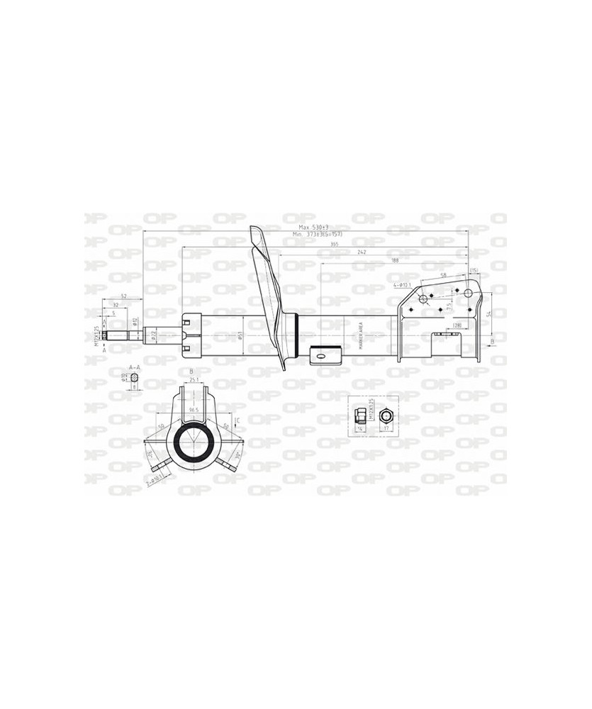 AMMORTIZZATORE ANTERIORE GAS MULTIPLA   1.9JTD