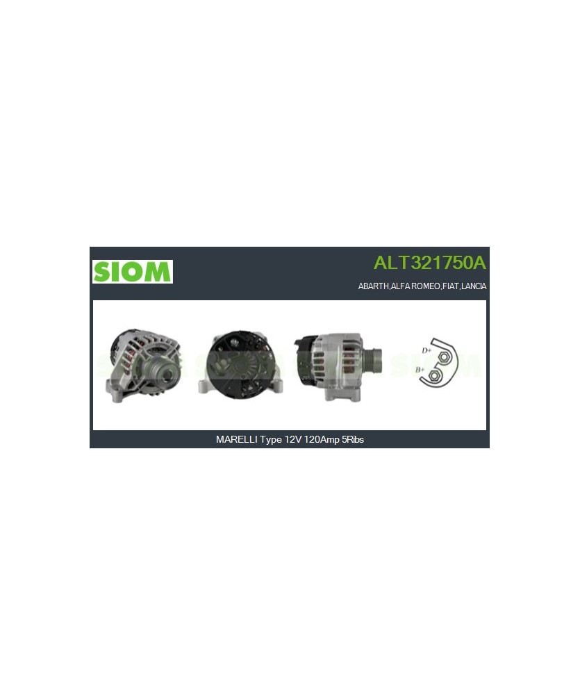 ALTERNATORE FI GRANDE PUNTO / 14V 120AH