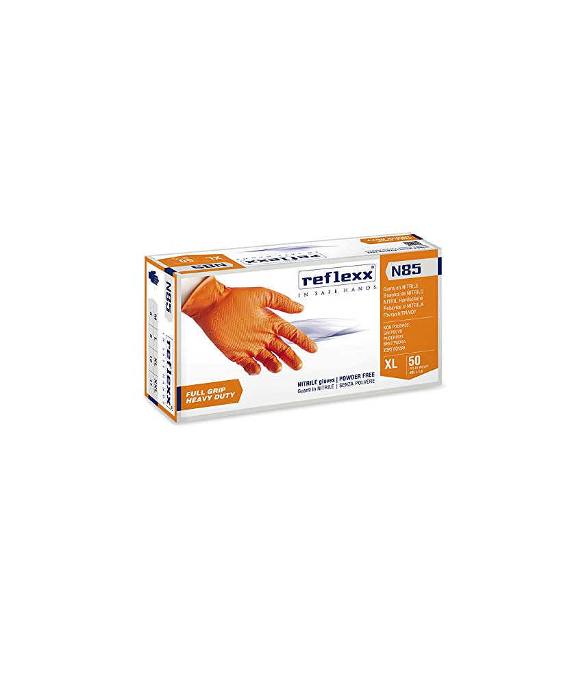 GUANTI IN NITRILE PZ.50 MISURA XL       ARANCIONE