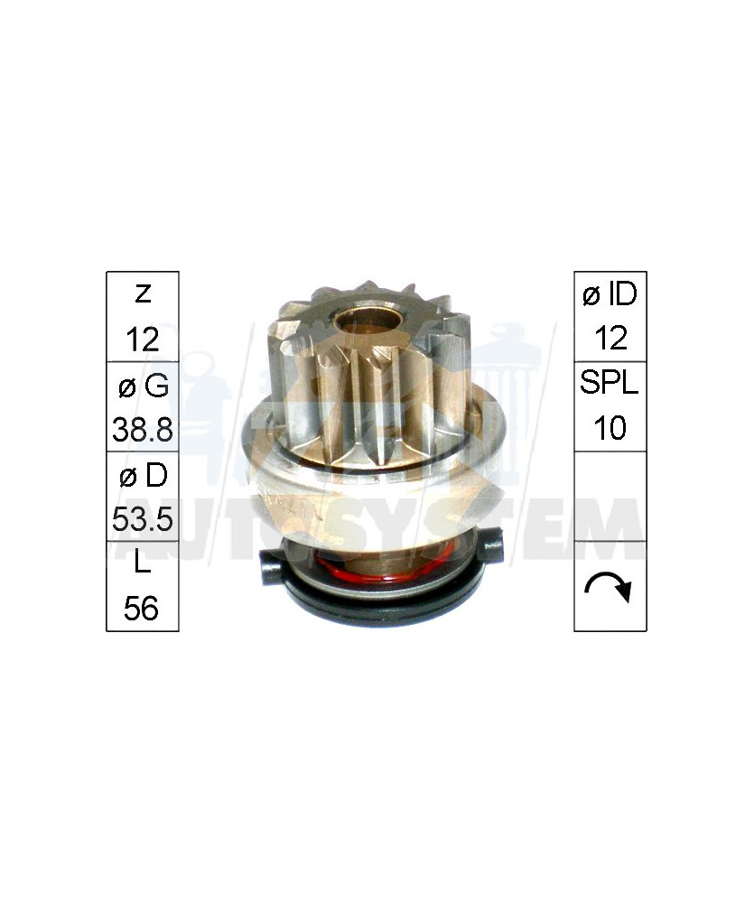 PIGNONE CON INNESTO 12DENTI       JUMPER- DUCATO- TRANSIT