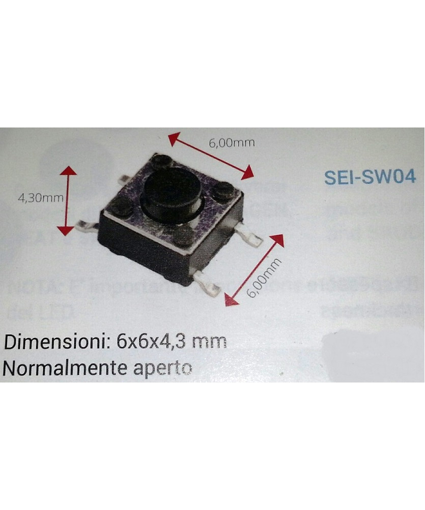 PULSANTE 6X6X4 3MM NORMALMENTE APERTO