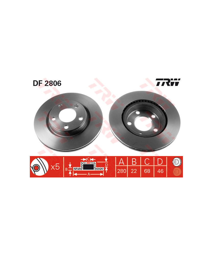 DISCO FRENO A4-A8-EXEO-PASSAT