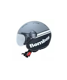 CASCO JET BOMBER COLORE NERO OPACO      GRIGIO TAGLIA M