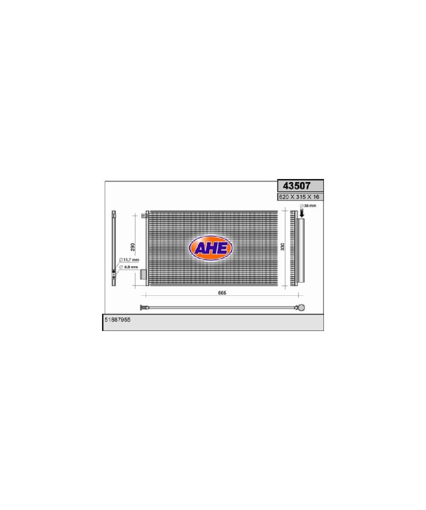CONDENSATORE FI 500L 0.9T / 1.3 JTD / 1.