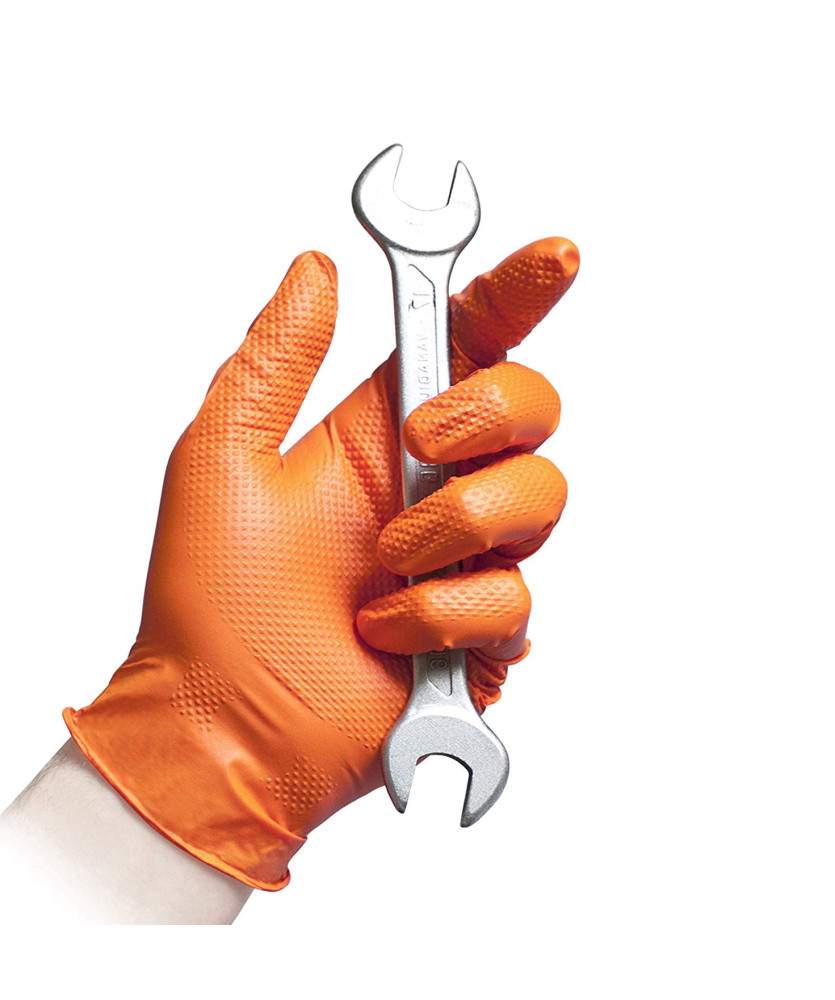 GUANTI NITRILE ARANCIONE TG L 50PZ