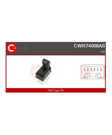 INTERRUTTORE ALZAVETRO ANTERIORE 6 PIN  PALIO STRADA