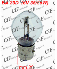 LAMPADINA BILUCE BA 20D (6V 35/35W)  PER