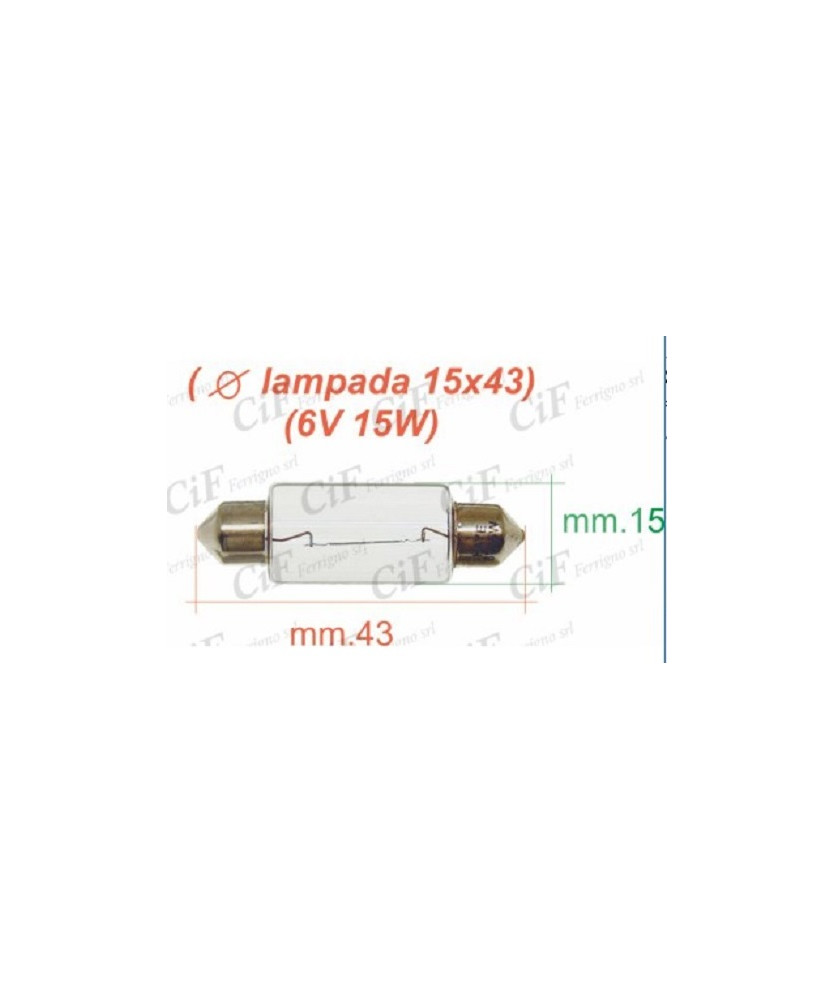 LAMPADINA A SILURO (DIAMETRO LAMPADA 15x43) 15W
