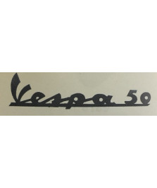 TARGHETTA  VESPA 50  PVC ADESIVA NERA