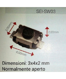 PULSANTE 6X4X3MM NORMALMENTE APERTO