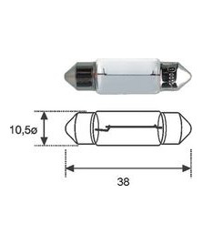 LAMPADA 12V 5W C5W SILURO 10.5X38