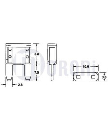 FUSIBILE  A LAMA 25 Amp. BIANCO     (KIT DA 5)