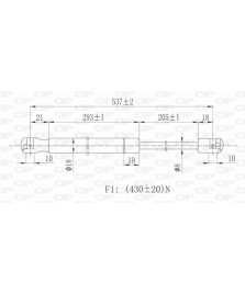 MOLLA A GAS  ASTRA  98 BN CM 53 80