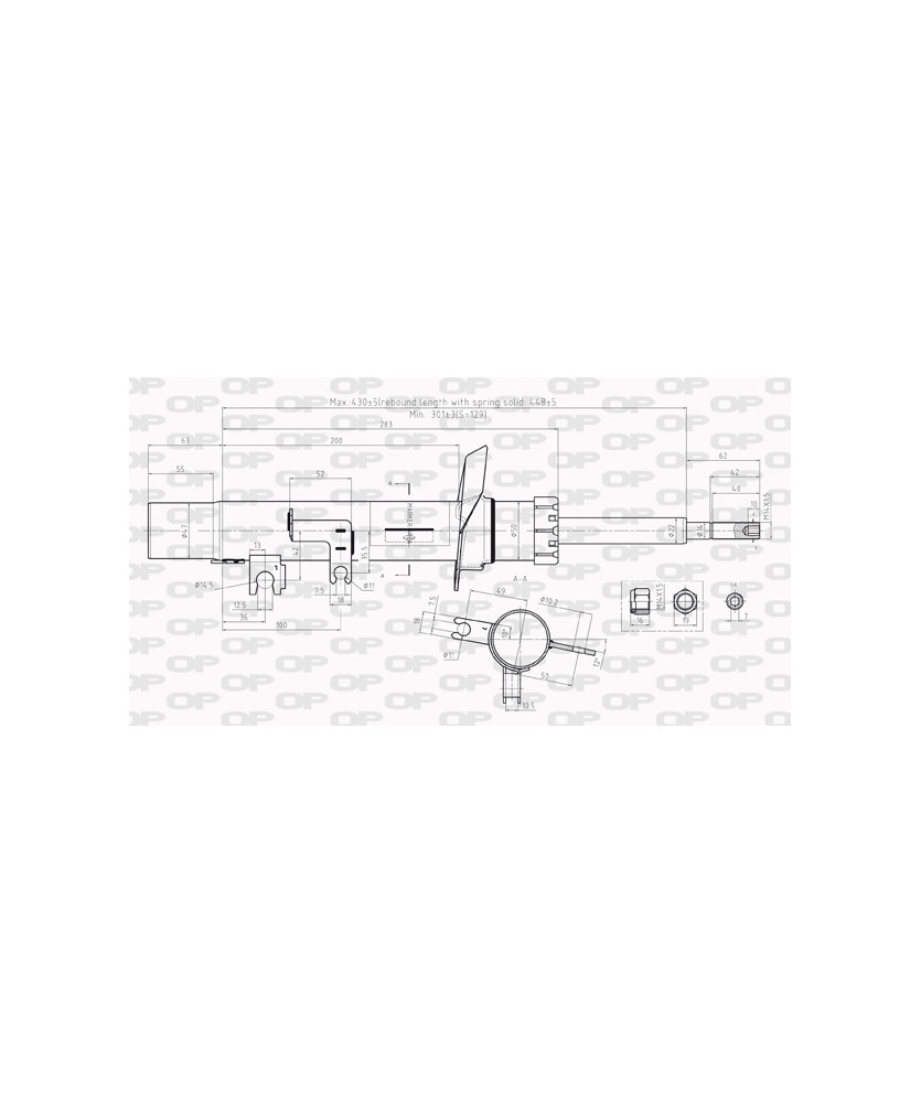 AMMORTIZZATORE ANT SX CI C2/3 -          PE 1007  1.4- 1