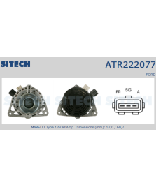ALTERNATORE 12V 90Amp PV0                FOCUS 1.8 TDCI