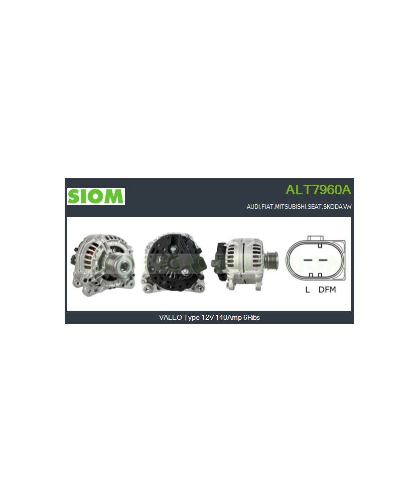 ALT VALEO TG14C011 12V 140Amp PFR6