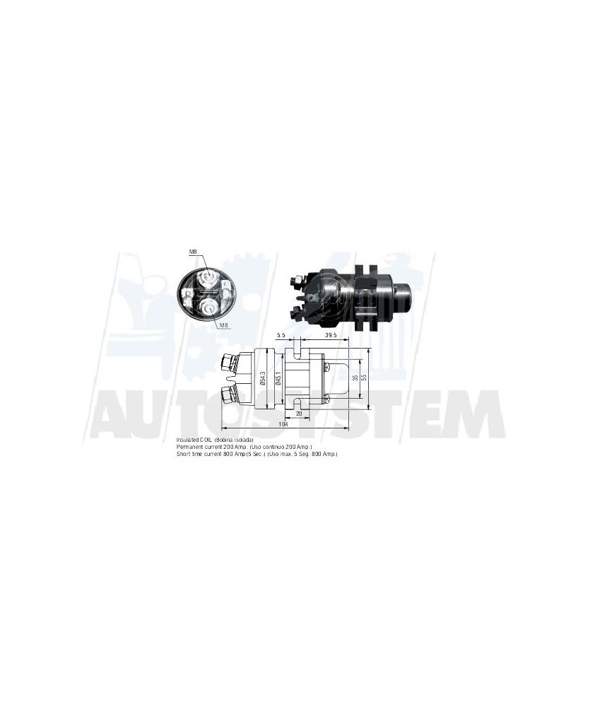 ELETTROMAGNETE 12V  200AMP               VERSIONE RINFORZATA