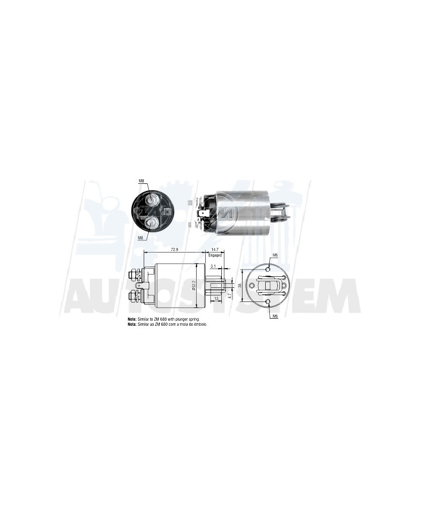 ELETTROMAGNETE MOTORE DI AVVIAMENTO ELETTROMAGNETE MOTORE DI AVVIAMENTO