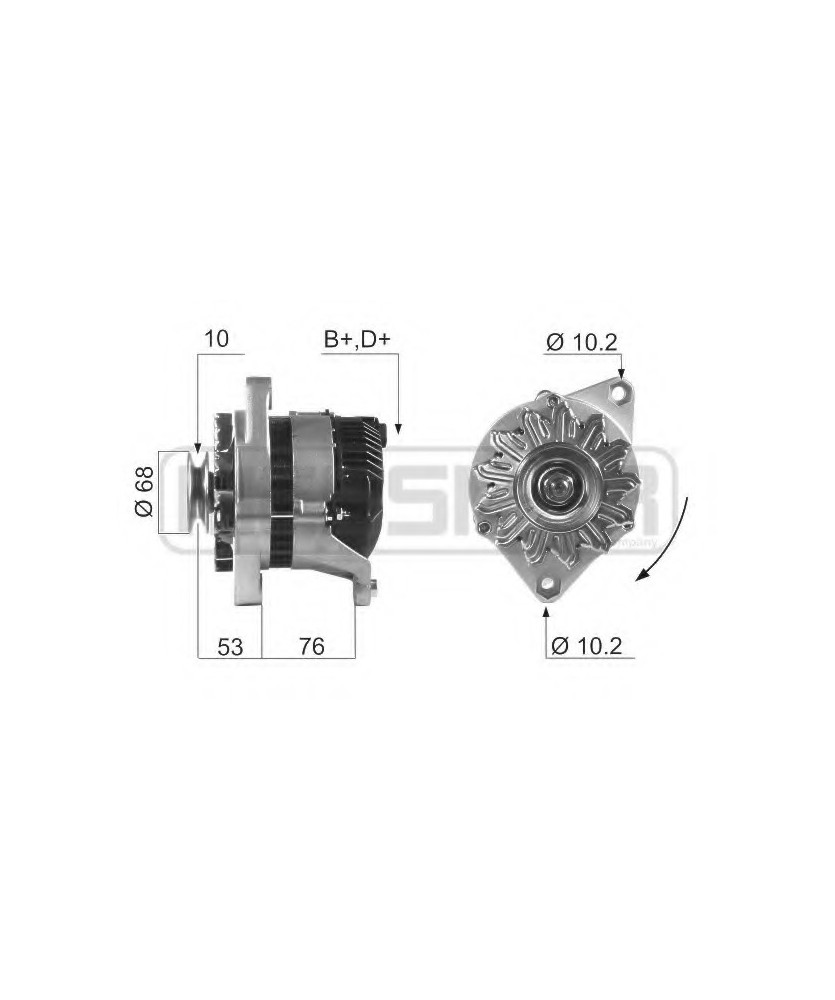 ALTERNATORE 12V 55AH Y10