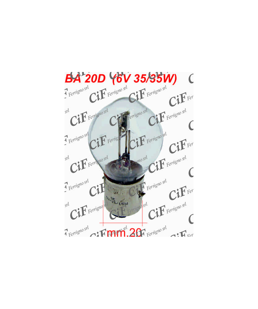 LAMPADINA BILUCE BA 20D (6V 35/35W)  PER