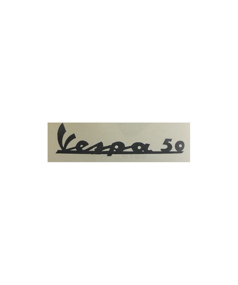 TARGHETTA  VESPA 50  PVC ADESIVA NERA