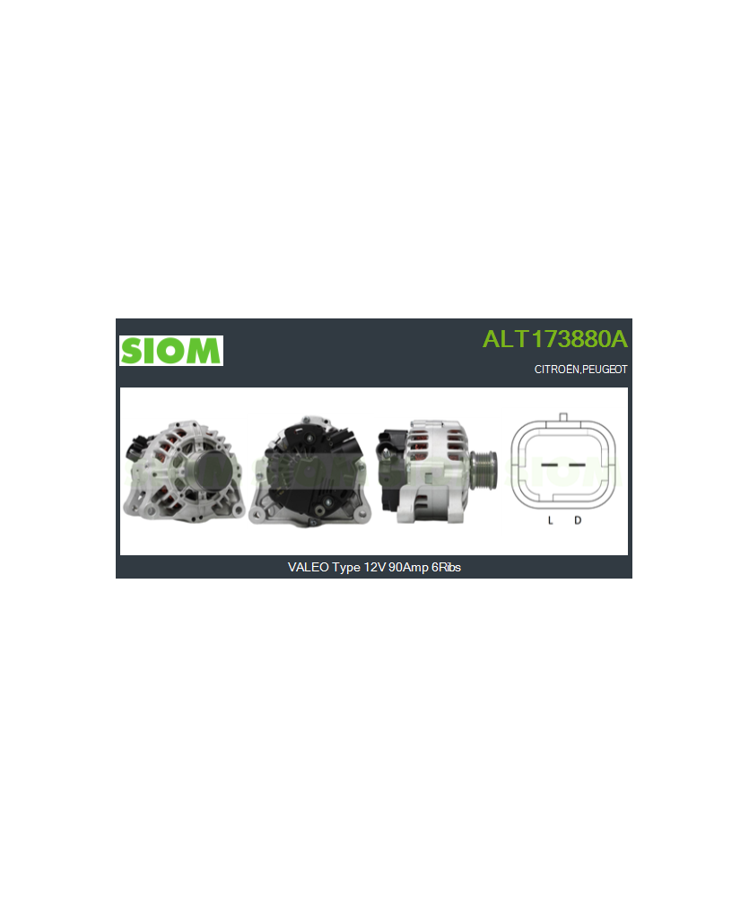 ALTERNATORE NEMO HDI/PSA 12V 90AH        TG9B068 NEMO - BOXER