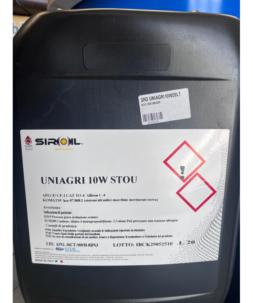 OLIO 10W UNIAGRI                        API CF-2